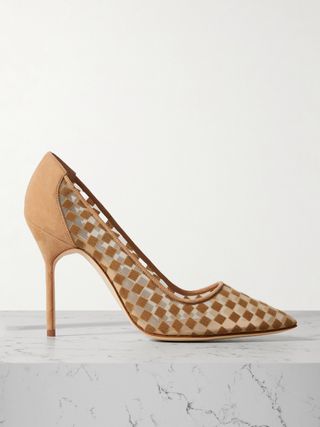 Bbla 105 Suede and Flocked Mesh Pumps