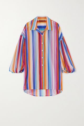 Striped Cotton and Silk-Blend Voile Shirt