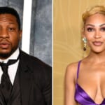 Jonathan Majors Arrives at Court With Meagan Good and a Bible