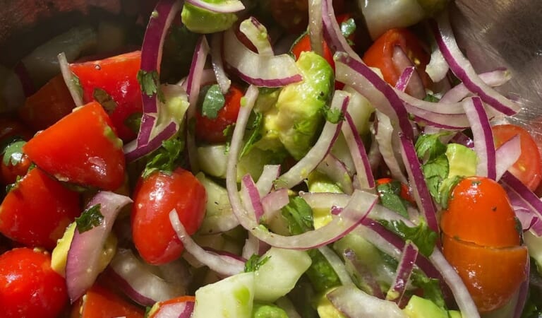 BJ Brinker’s Home Cooking: Tomato-Avacado-Cucumber Salad