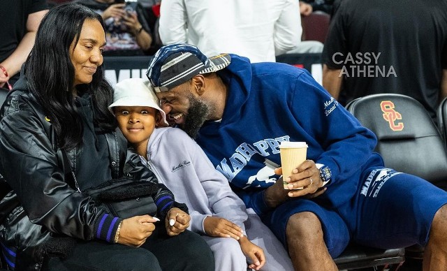 LEBRON JAMES SITS COURTSIDE WITH DAUGHTER AT SON’S BASKETBALL GAME