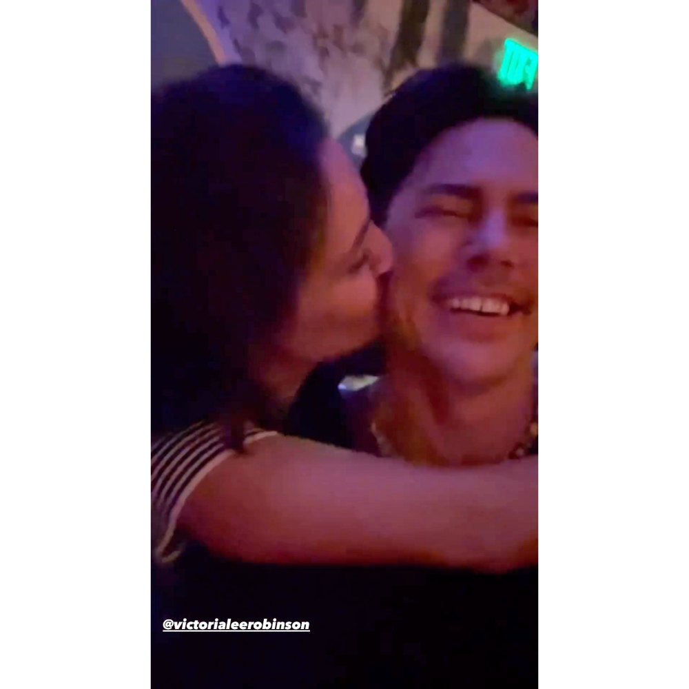 Tom Sandoval Receives Cheek Kiss From Model Victoria Lee Robinson