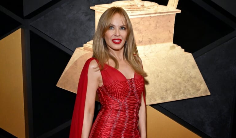 Kylie Minogue Dazzles in Red Dress at 2024 Grammy Awards [Photos]