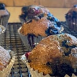BJ Brinker's Home Cooking: Healthier Sourdough Blueberry Muffins
