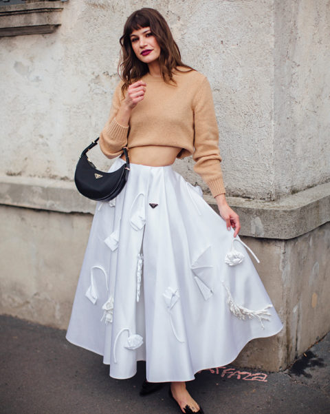 embellished midi-skirt