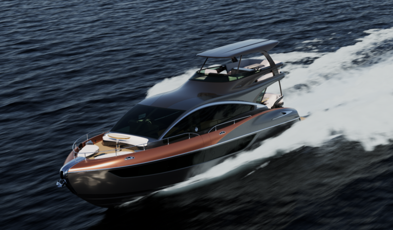 The Lexus Luxury Yacht Boasts A BBQ Grill & Expanded Swimming Platform