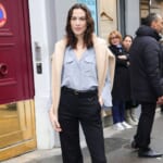 Alexa Chung Wore the Studded Flat Shoe Trend at Paris Fashion Week