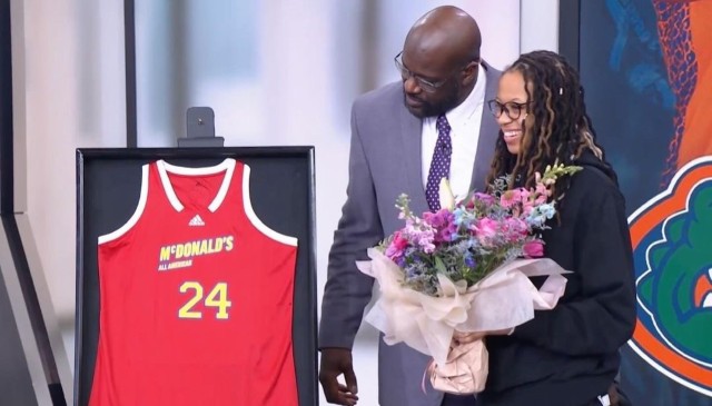 SHAQ PRESENTS DAUGHTER ME’ARAH O’NEAL WITH HER MCDONALD’S ALL-AMERICAN JERSEY