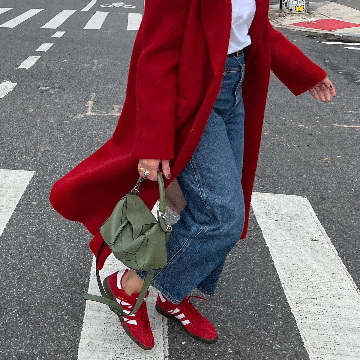 The Red Trainer Trend Keeps Cropping Up on Chic Spring Outfits