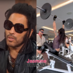 Lenny Kravitz Works Out In Leather Pants & A Mesh Top & Fans Are Swooning: 'My Man Never Breaks Character'